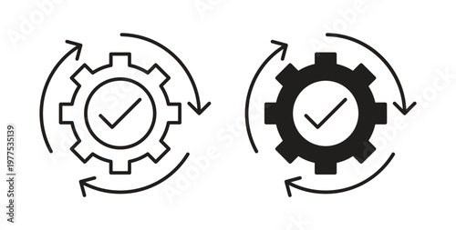 Optimization icon in black color. Vector icons on white background