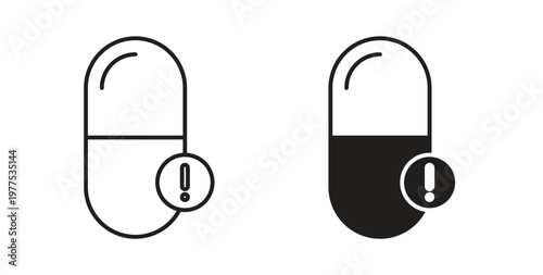 Overdose icon in black color. Vector icons on white background