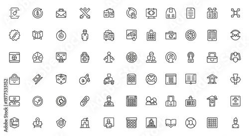 Collection of various business icons.