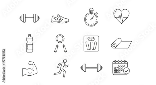 Fitness icons for healthy lifestyle.
