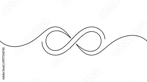 Elegant infinity symbol graphic design with flowing lines on white background symbolizing eternity and endlessness