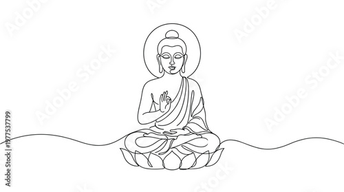 Meditating Buddha serene enlightenment peaceful lotus pose spiritual awakening enlightenment symbol