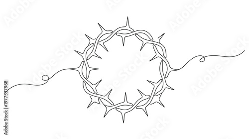 Crown of Thorns Illustration Religious Symbol of Sacrifice and Suffering