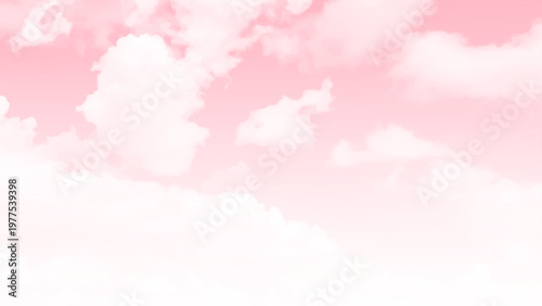 Pink sky with white clouds. valentine's day sweet dream background love and happiness. fantasy artistic cloud sky with pink color filter 