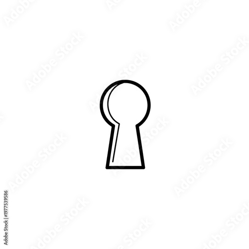 Simple Keyhole Line Art; Minimalist Keyhole Icon; Security Access Symbol Drawing