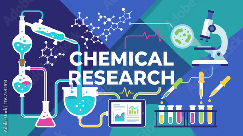 An intricately designed scientific lab setup depicting various beakers, flasks, and research tools, embodying the complexities and advancements in chemical research and innovation.