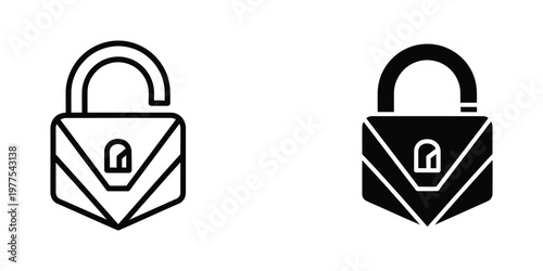 Contrasting lock icons representing secure and insecure states in digital systems