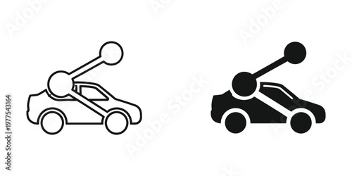 Contrast between a light and dark off-road vehicle with steering wheel details highlighted