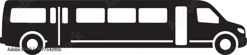 Black bus, vehicle silhouette, transportation icon, transit symbol