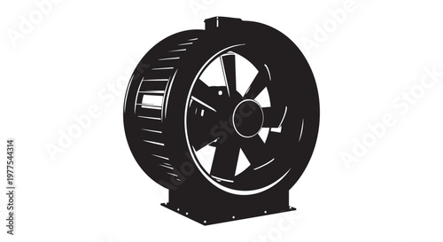 Industrial, black, vector, fan, blower, wheel, industrial fan, ventilation