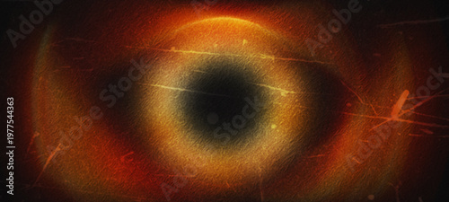 Tableau sur toile light leak overlay effect background Black hole effect with glowing accretion di