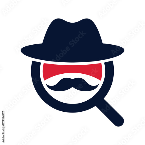 Mysterious detective with a fedora and a magnifying glass