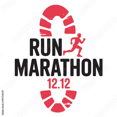 Dynamic logo for the run marathon event on december twelfth