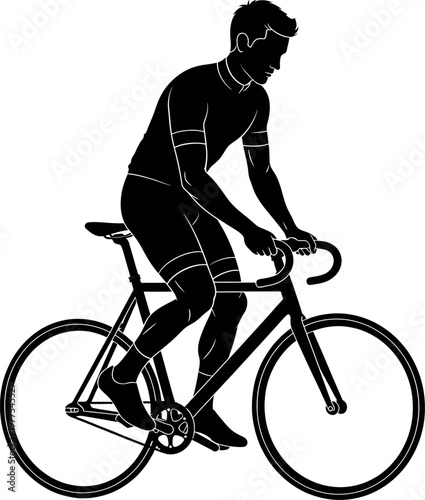 Title silhouette of a cyclist in motion showcasing the dynamic energy of road biking and athletic pursuit