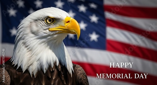Honoring heroes a patriotic memorial day in usa image with american bald eagle
