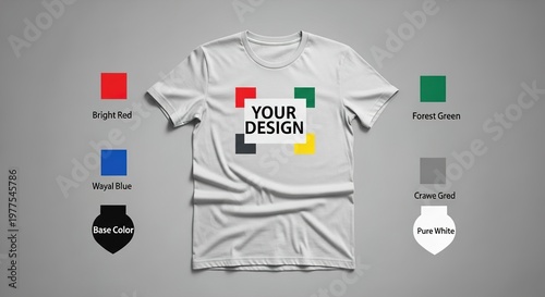 Customizable T-Shirt Mockup Template for Your Design and Color Changes
