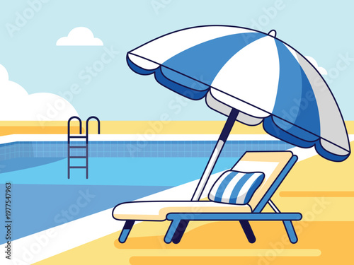 swimming pool parasol beach chair design