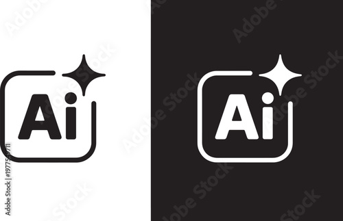 Creative concept for software tools featuring graphic designer logo with glittering star element for modern interfaces. vector illustration