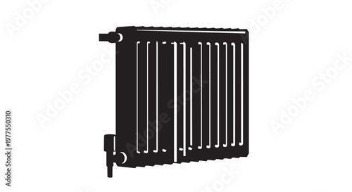 Black radiator, heating element, metal grille, industrial design