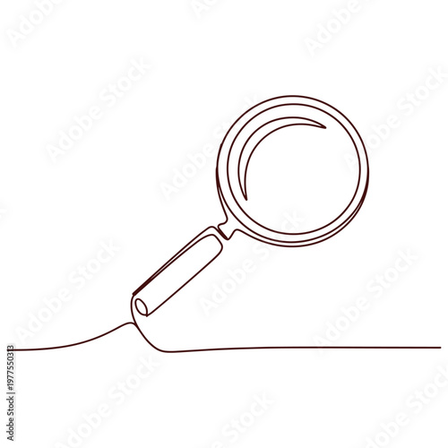 A magnifying glass examining a surface for small details or clues