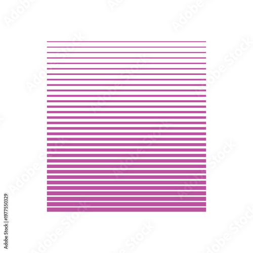Bild auf Leinwand Abstract square with horizontal lines transitioning from white to vibrant pink gradient