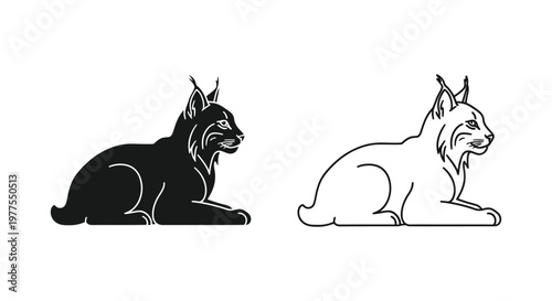 Lynx Cat Silhouette Designs Art Print Vector