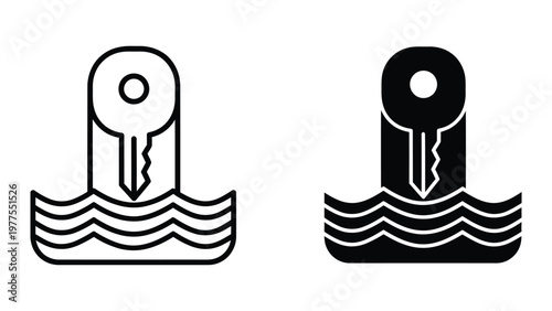 Contrast between a secure and a broken underwater key mechanism