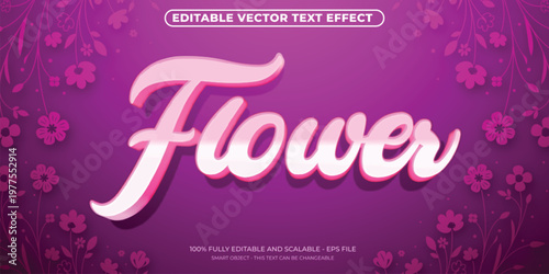 Flower Editable Vector Text Effect Floral Spring Typography Style