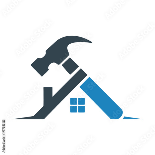 A hammer icon with a cylindrical handle and a small window-like design on the head.