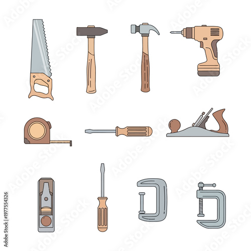 Collection of various hand tools.