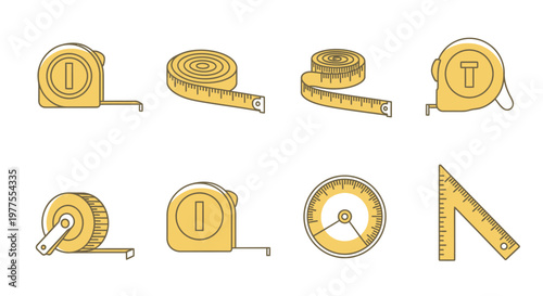 Tape measures in various positions.