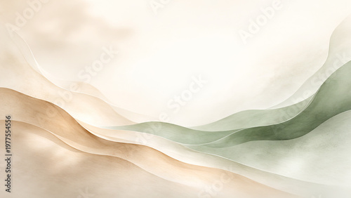 soft layered abstract background with flowing shapes in neutral tones