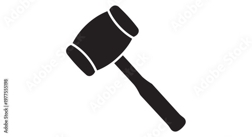 Judge gavel, law symbol, court icon, black silhouette