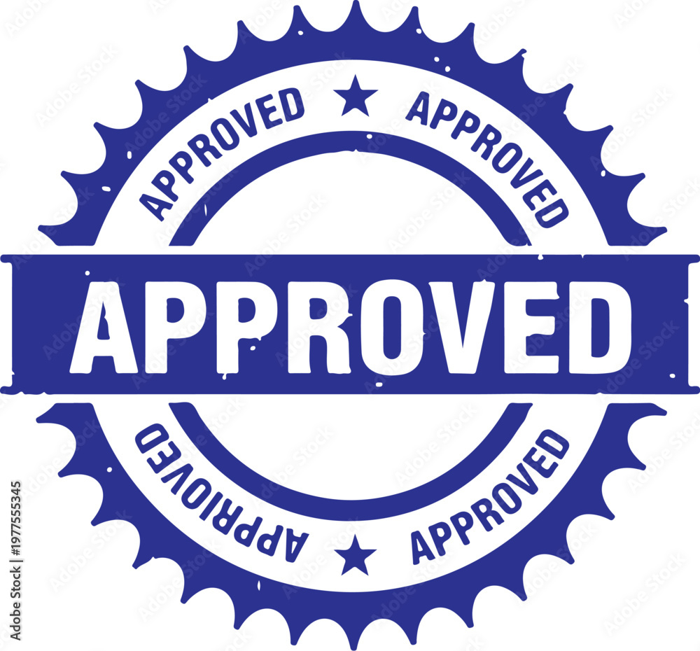Obraz premium Professional Green Approved Circular Rubber Stamp with Distressed Texture