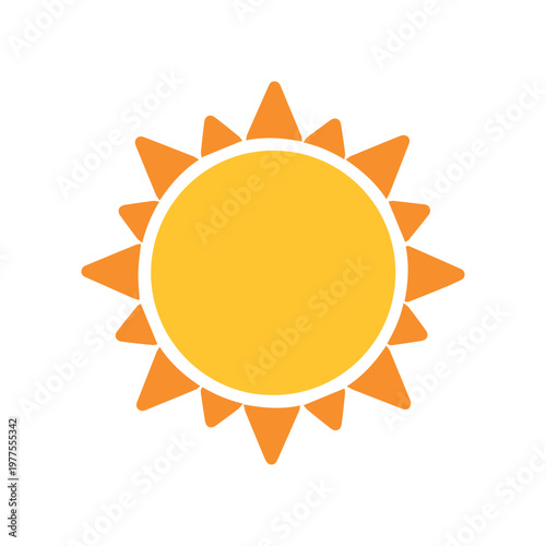A modern sun icon with bold, widely spaced triangular rays. Excellent for corporate identity, minimalist branding, and clean educational icons for science and weather.