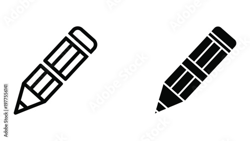 Two pencils with different tip styles pointing in opposite directions