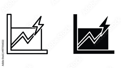 Comparison of upward trends with and without filled area emphasis in line graphs