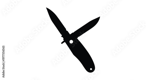 Open pocketknife with blade extended showing sharp edges in black silhouette