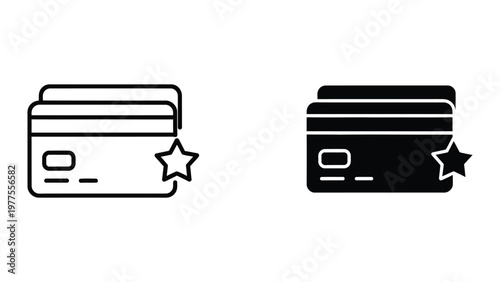 Comparison of a standard and premium credit card with star icons