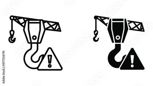 Incorrect and correct hook usage for lifting loads with cranes