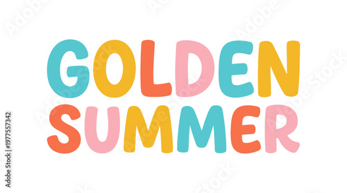 Golden Summer Text Graphic Design.