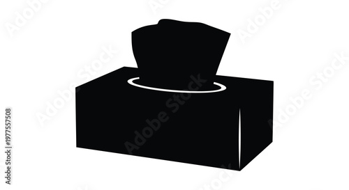 Black tissue box illustration with a clean distinct silhouette high quality