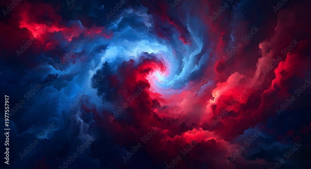 Obraz premium Cosmic whirlpool a vibrant nebula with swirling gases and intense colors