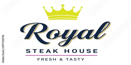 Royal steak house logo a regal design featuring a crown and elegant typography
