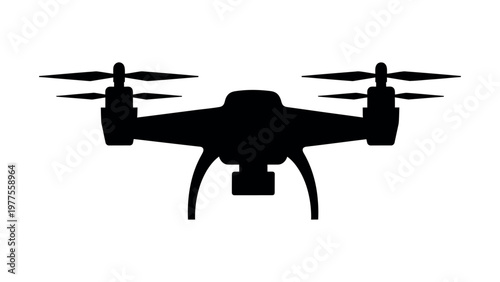 Drone quadcopter silhouette icon vector