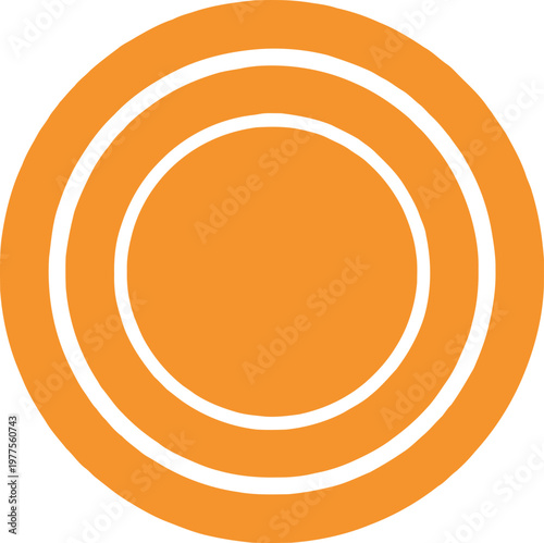 Abstract orange background with a round spiral circle vector illustration featuring a red center aim symbol for business design