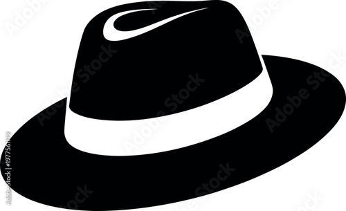 Classic fedora hat with a distinctive curved brim and band