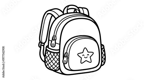 Small Backpack With Star Design.