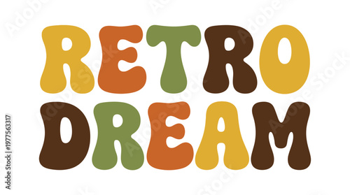 Retro Dream Colorful Text Logo.
