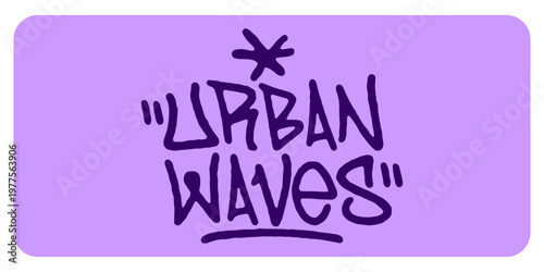 Urban Waves Graffiti Tag Design with Creative Hand Style Lettering for Modern Streetwear Brand and Urban Typography Graphic Element Vector